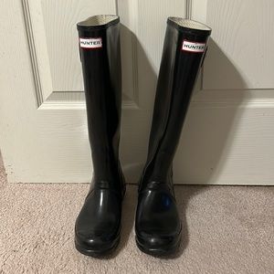 Hunter black welly rain boots 39, 8